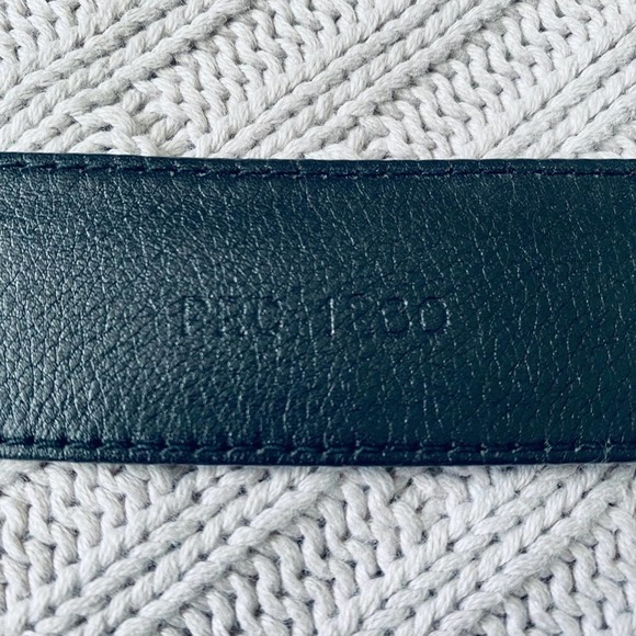 Prada black leather belt with silver buckle main image 7